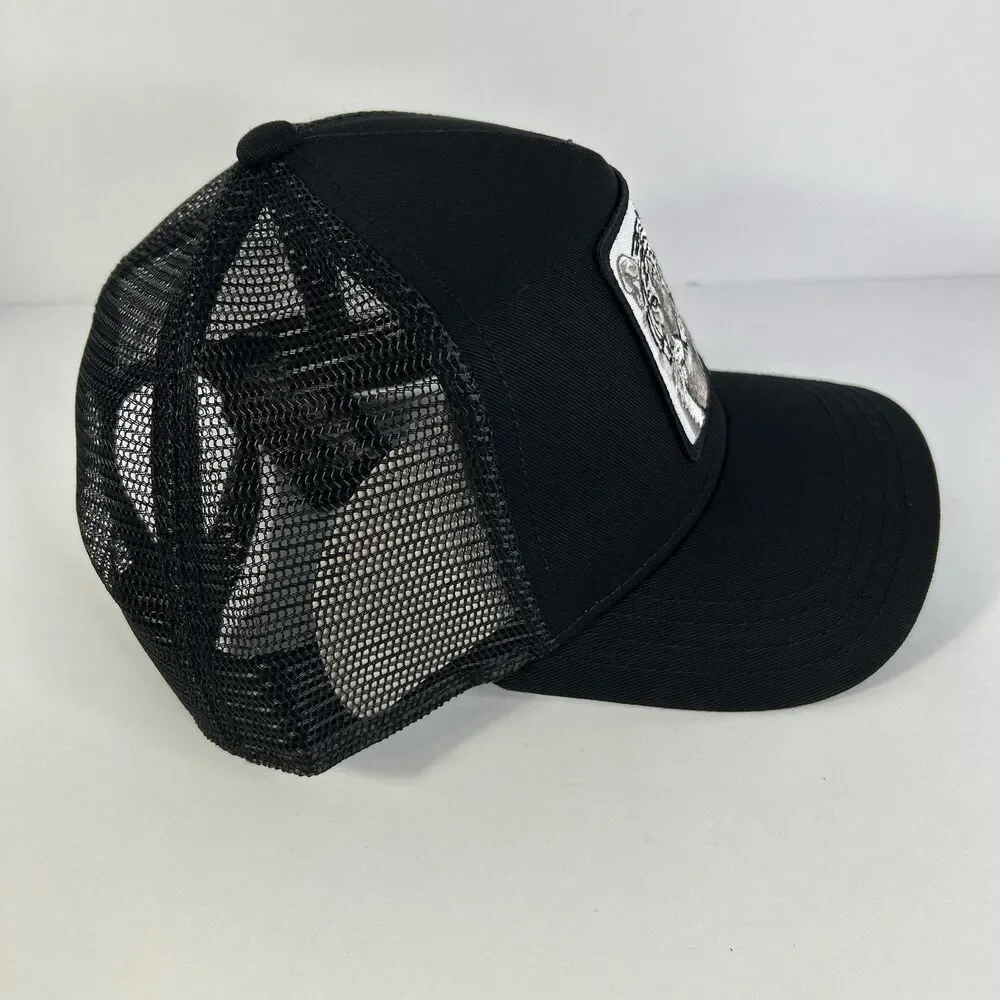 Goorin Bros The Farm The White Tiger Black Trucker Hat Snapback OSFM NWT